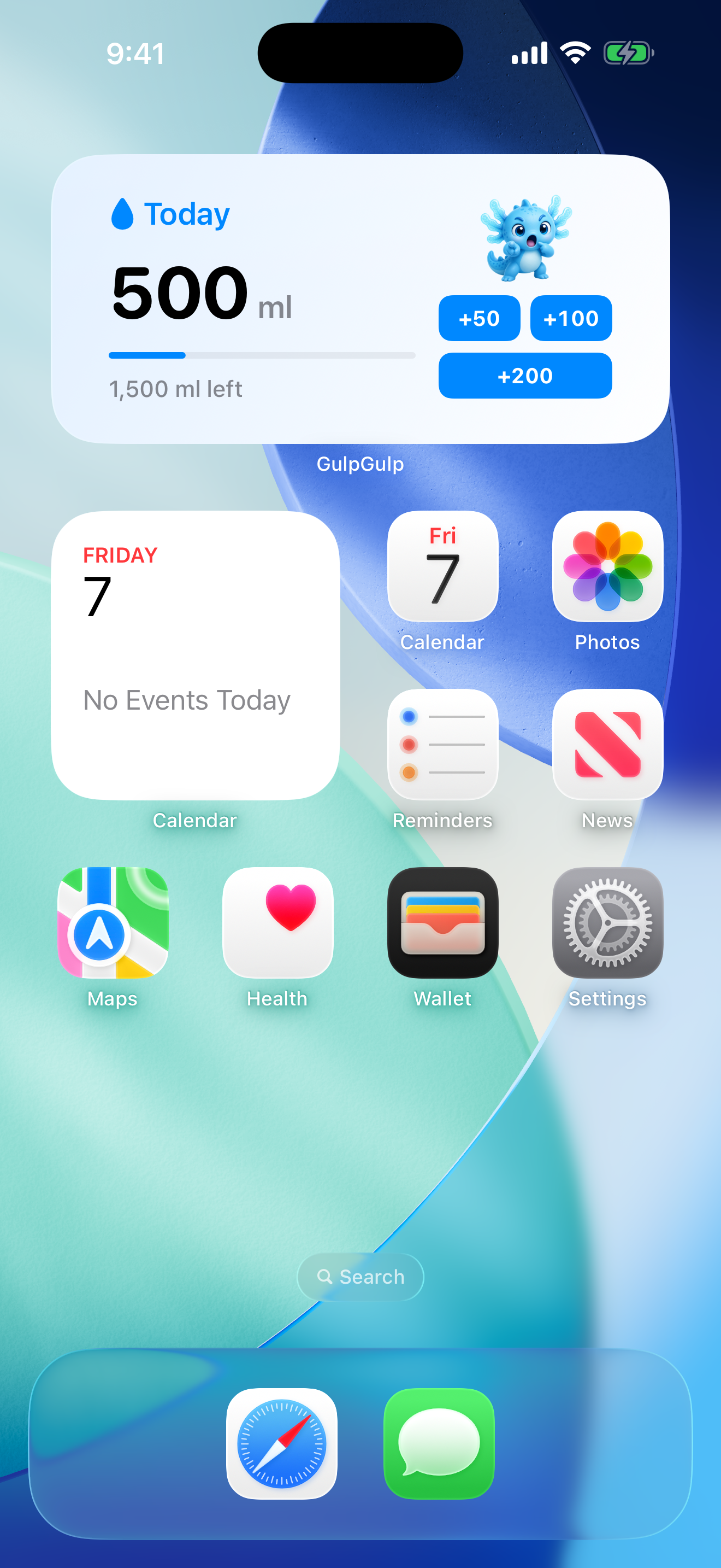 GulpGulp Home Screen widget with quick add controls